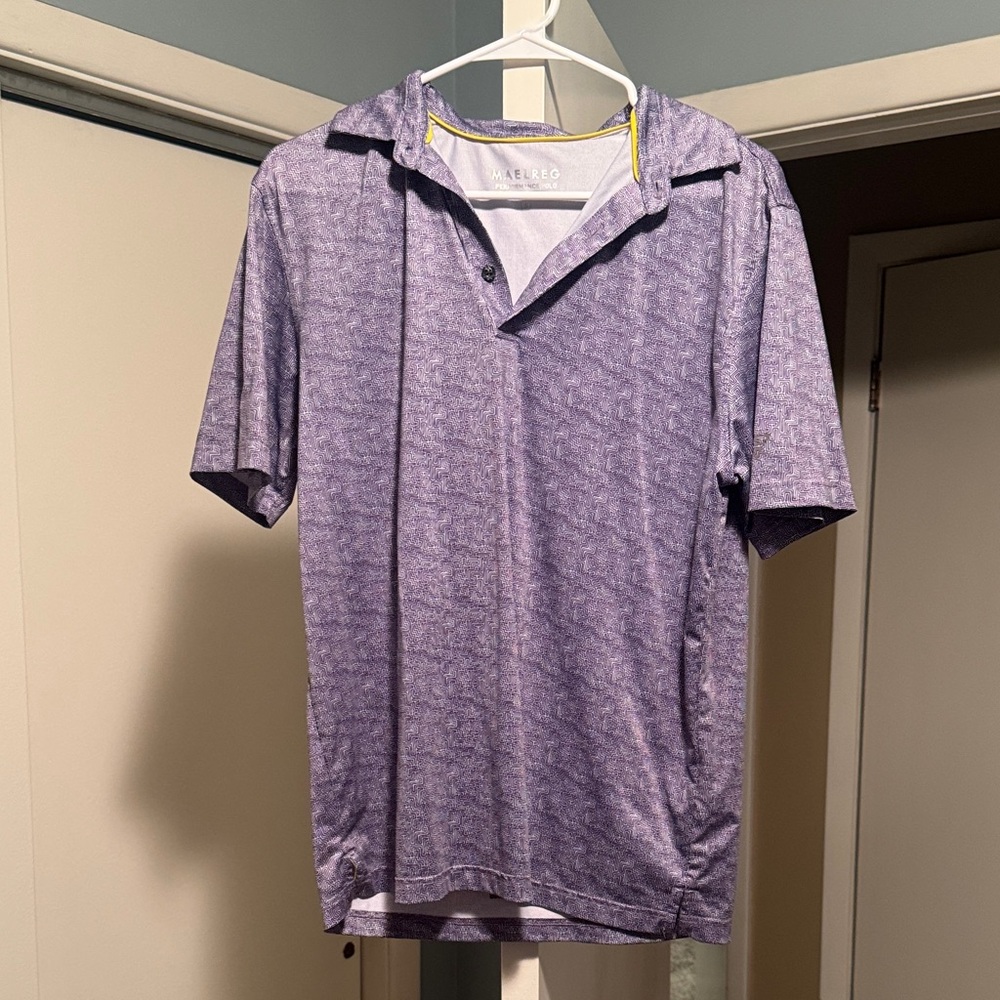 Maelreg Men's Heathered Polo Shirt in Purple